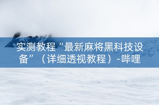 实测教程“最新麻将黑科技设备”（详细透视教程）-哔哩哔哩