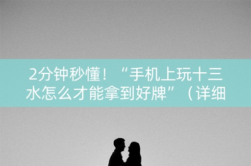 2分钟秒懂！“手机上玩十三水怎么才能拿到好牌”（详细开挂教程）-哔哩哔哩
