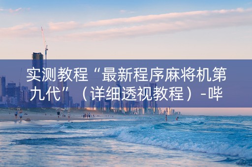 实测教程“最新程序麻将机第九代”（详细透视教程）-哔哩哔哩