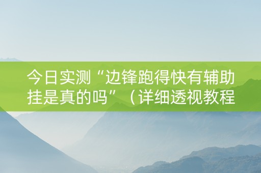 今日实测“边锋跑得快有辅助挂是真的吗”（详细透视教程）-哔哩哔哩