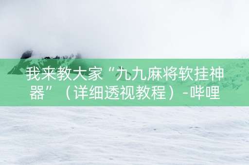 我来教大家“九九麻将软挂神器”（详细透视教程）-哔哩哔哩