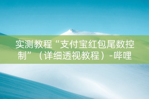 实测教程“支付宝红包尾数控制”（详细透视教程）-哔哩哔哩