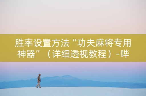 胜率设置方法“功夫麻将专用神器”（详细透视教程）-哔哩哔哩