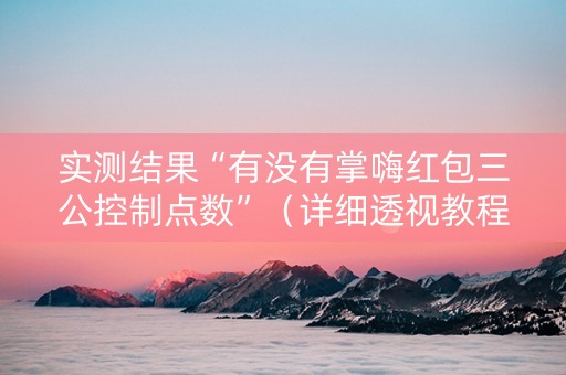 实测结果“有没有掌嗨红包三公控制点数”（详细透视教程）-哔哩哔哩