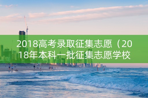 2018高考录取征集志愿（2018年本科一批征集志愿学校）