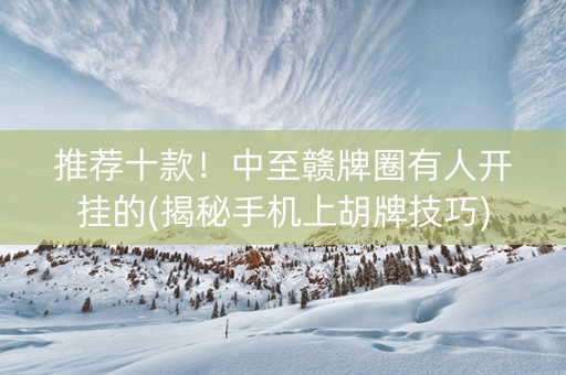 推荐十款！中至赣牌圈有人开挂的(揭秘手机上胡牌技巧)
