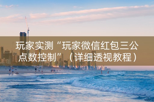 玩家实测“玩家微信红包三公点数控制”（详细透视教程）-哔哩哔哩