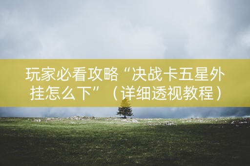 玩家必看攻略“决战卡五星外挂怎么下”（详细透视教程）-哔哩哔哩