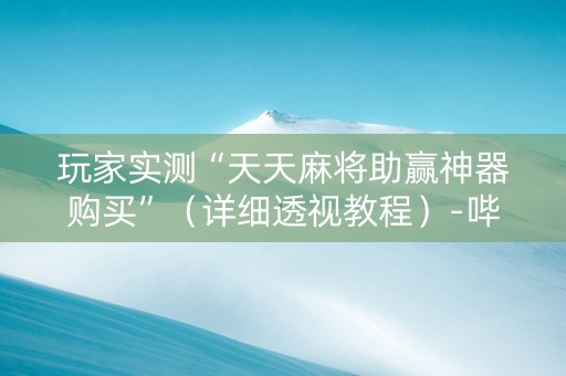 玩家实测“天天麻将助赢神器购买”（详细透视教程）-哔哩哔哩