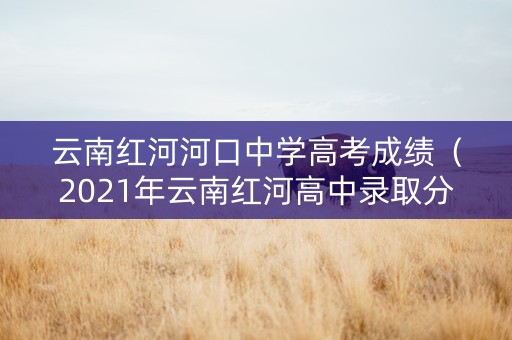 云南红河河口中学高考成绩（2021年云南红河高中录取分数线）