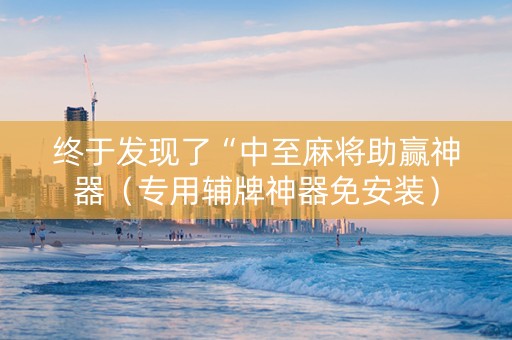 终于发现了“中至麻将助赢神器（专用辅牌神器免安装）