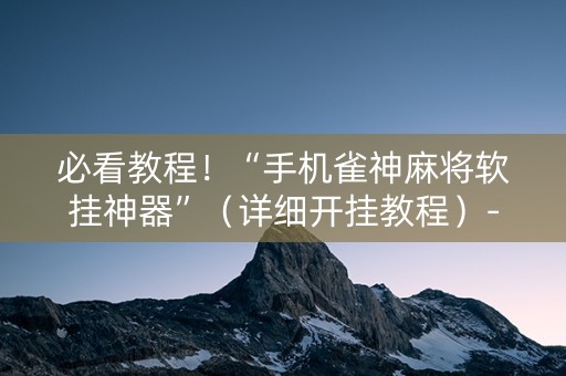 必看教程！“手机雀神麻将软挂神器”（详细开挂教程）-哔哩哔哩