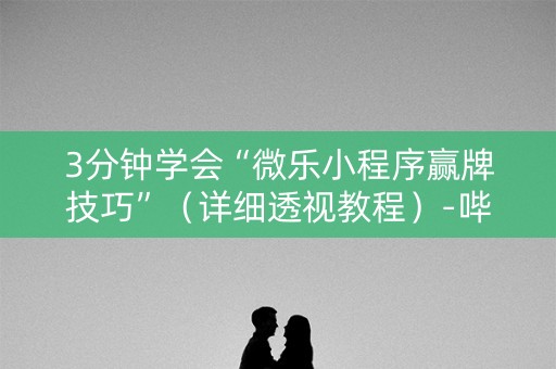 3分钟学会“微乐小程序赢牌技巧”（详细透视教程）-哔哩哔哩