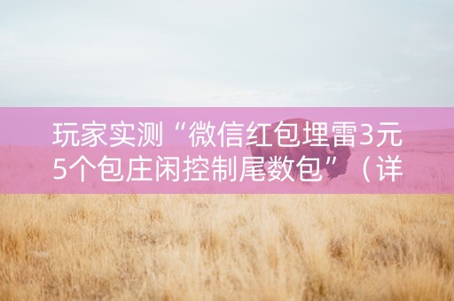 玩家实测“微信红包埋雷3元5个包庄闲控制尾数包”（详细透视教程）-哔哩哔哩