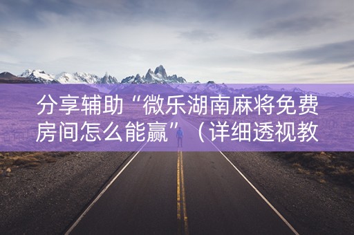 分享辅助“微乐湖南麻将免费房间怎么能赢”（详细透视教程）-哔哩哔哩