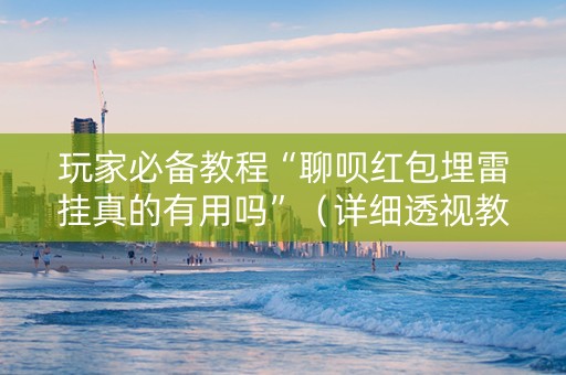 玩家必备教程“聊呗红包埋雷挂真的有用吗”（详细透视教程）-哔哩哔哩