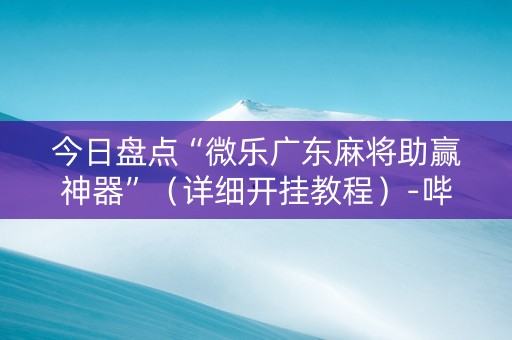 今日盘点“微乐广东麻将助赢神器”（详细开挂教程）-哔哩哔哩