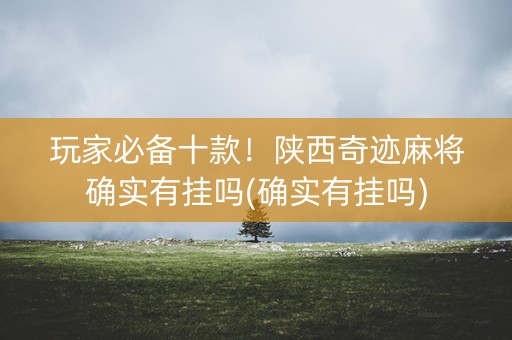 玩家必备十款！陕西奇迹麻将确实有挂吗(确实有挂吗)