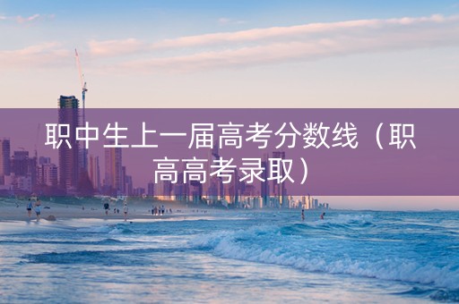 职中生上一届高考分数线（职高高考录取）