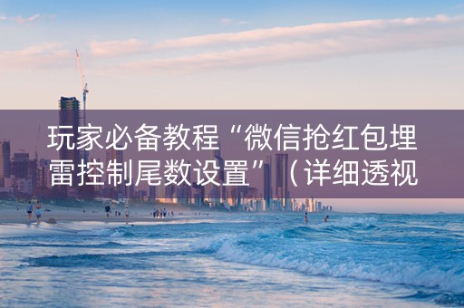 玩家必备教程“微信抢红包埋雷控制尾数设置”（详细透视教程）-哔哩哔哩