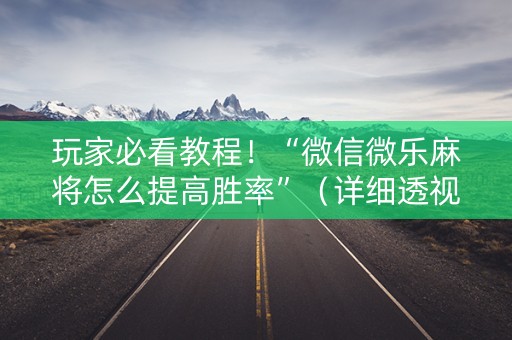 玩家必看教程！“微信微乐麻将怎么提高胜率”（详细透视教程）-哔哩哔哩