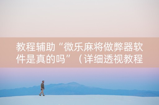 教程辅助“微乐麻将做弊器软件是真的吗”（详细透视教程）-哔哩哔哩
