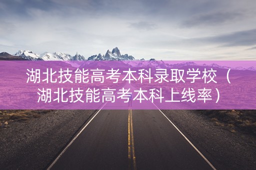 湖北技能高考本科录取学校（湖北技能高考本科上线率）