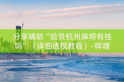 分享辅助“哈灵杭州麻将有挂吗”（详细透视教程）-哔哩哔哩