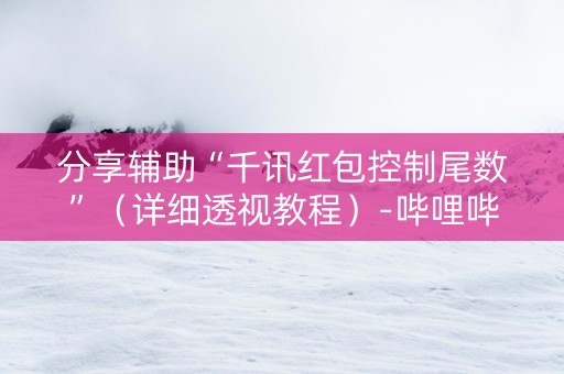 分享辅助“千讯红包控制尾数”（详细透视教程）-哔哩哔哩