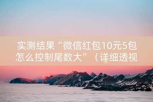 实测结果“微信红包10元5包怎么控制尾数大”（详细透视教程）-哔哩哔哩
