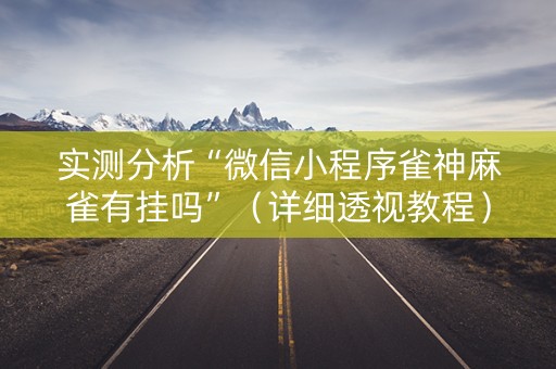 实测分析“微信小程序雀神麻雀有挂吗”（详细透视教程）-哔哩哔哩