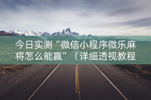 今日实测“微信小程序微乐麻将怎么能赢”（详细透视教程）-哔哩哔哩