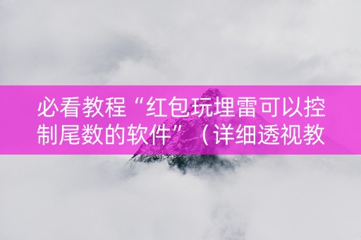 必看教程“红包玩埋雷可以控制尾数的软件”（详细透视教程）-哔哩哔哩