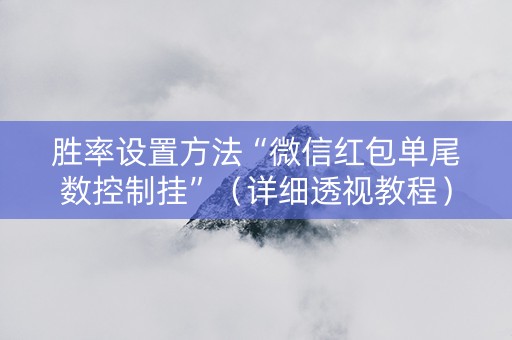 胜率设置方法“微信红包单尾数控制挂”（详细透视教程）-哔哩哔哩