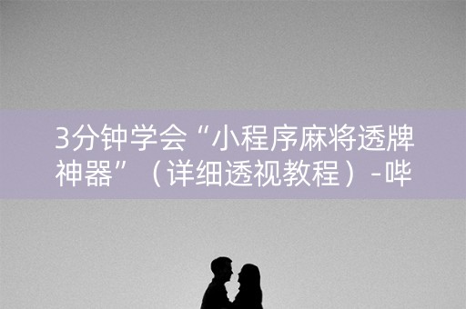 3分钟学会“小程序麻将透牌神器”（详细透视教程）-哔哩哔哩