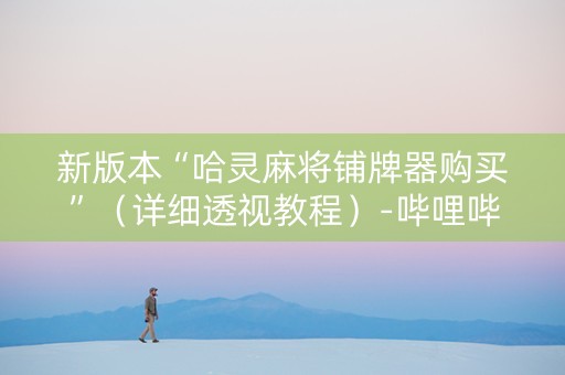 新版本“哈灵麻将铺牌器购买”（详细透视教程）-哔哩哔哩