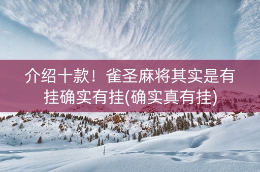 介绍十款！雀圣麻将其实是有挂确实有挂(确实真有挂)