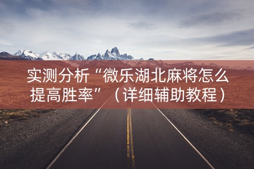 实测分析“微乐湖北麻将怎么提高胜率”（详细辅助教程）-哔哩哔哩