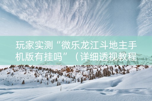 玩家实测“微乐龙江斗地主手机版有挂吗”（详细透视教程）-哔哩哔哩