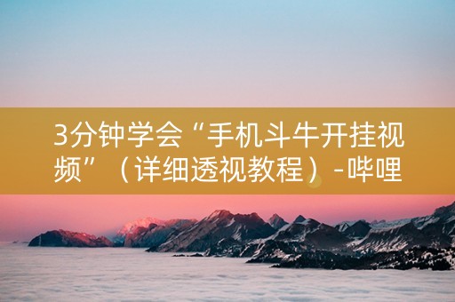 3分钟学会“手机斗牛开挂视频”（详细透视教程）-哔哩哔哩