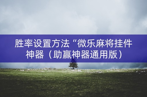 胜率设置方法“微乐麻将挂件神器（助赢神器通用版）