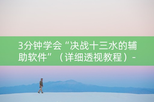 3分钟学会“决战十三水的辅助软件”（详细透视教程）-哔哩哔哩