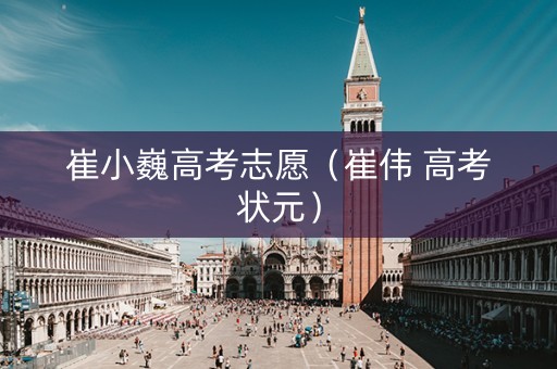 崔小巍高考志愿（崔伟 高考状元）