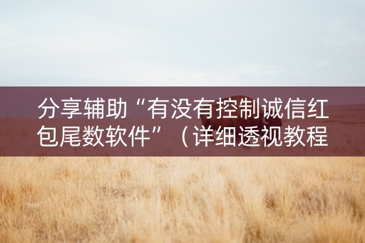 分享辅助“有没有控制诚信红包尾数软件”（详细透视教程）-哔哩哔哩