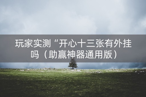 玩家实测“开心十三张有外挂吗（助赢神器通用版）