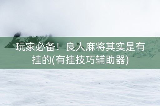 玩家必备！良人麻将其实是有挂的(有挂技巧辅助器)