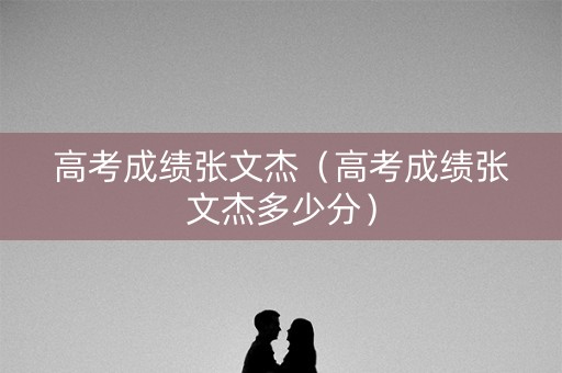 高考成绩张文杰（高考成绩张文杰多少分）