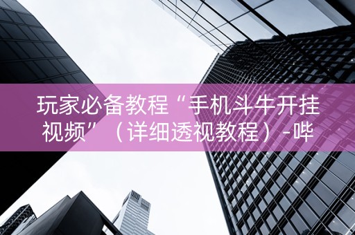 玩家必备教程“手机斗牛开挂视频”（详细透视教程）-哔哩哔哩