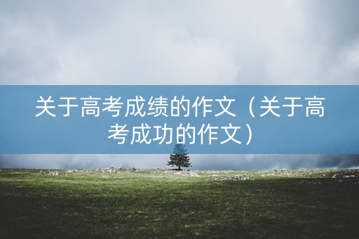 关于高考成绩的作文（关于高考成功的作文）