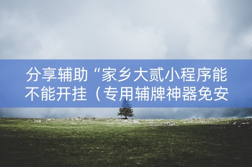 分享辅助“家乡大贰小程序能不能开挂（专用辅牌神器免安装）